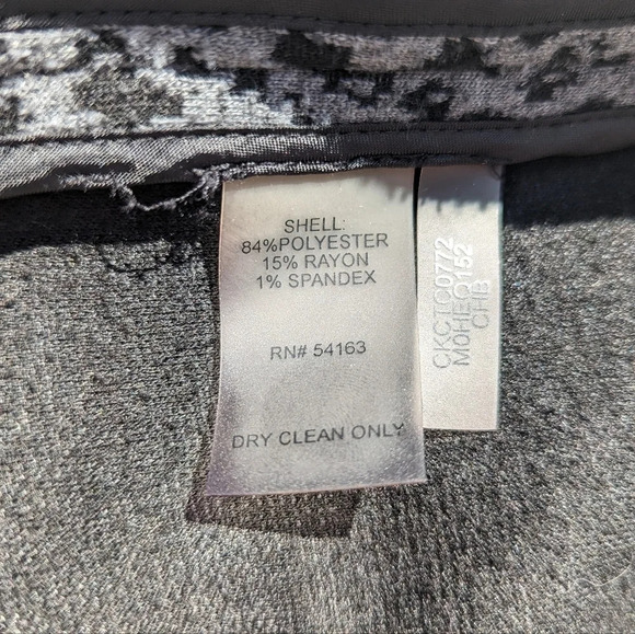 Calvin Klein Woman M Poly/Rayon/Spandex Charcoal  Open Cardigan Snake - Picture 7 of 7